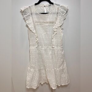 White Ruffled Sleeveless Dress